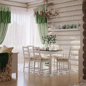 Комлект Вествик обеденный стол и четыре стула, массив сосны, цвет белый в Можге - mozhga.mebel-74.com | фото