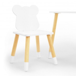 Комплект детской мебели стол и два стула Мишутка (Белый/Белый/Береза) в Можге - mozhga.mebel-74.com | фото