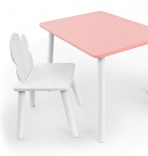 Комплект детской мебели стол и стул Облачко (Розывый/Белый/Белый) в Можге - mozhga.mebel-74.com | фото