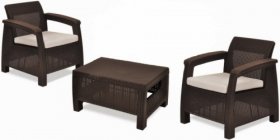 Комплект мебели Корфу Уикенд (Corfu Weekend) коричневый - серо-бежевый * в Можге - mozhga.mebel-74.com | фото