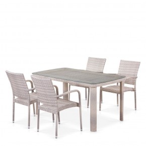 Комплект плетеной мебели T256C/Y376C-W85 Latte (4+1) + подушки на стульях в Можге - mozhga.mebel-74.com | фото