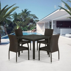 Комплект плетеной мебели T257A/YC379A-W53 Brown (4+1) + подушки на стульях в Можге - mozhga.mebel-74.com | фото
