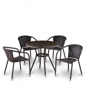 Комплект плетеной мебели T282ANT/Y137C-W53 Brown (4+1) в Можге - mozhga.mebel-74.com | фото