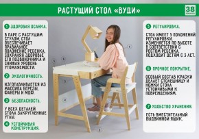 Комплект растущий стол и стул с чехлом 38 попугаев «Вуди» (Белый, Белый, Клетка) в Можге - mozhga.mebel-74.com | фото