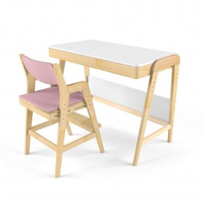 Комплект растущий стол и стул с чехлом 38 попугаев «Вуди» (Белый, Береза, Розовый) в Можге - mozhga.mebel-74.com | фото