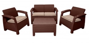Комплект уличной мебели Yalta Premium Terrace Set (Ялта) шоколадый (+подушки под спину) в Можге - mozhga.mebel-74.com | фото