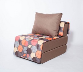 Кресло-кровать бескаркасное Харви (коричневый-геометрия браун) в Можге - mozhga.mebel-74.com | фото