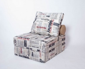 Кресло-кровать-пуф бескаркасное Прайм (Газета) в Можге - mozhga.mebel-74.com | фото