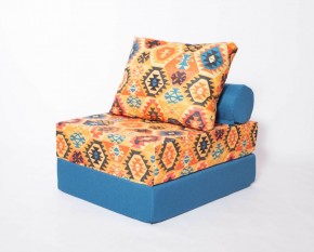 Кресло-кровать-пуф бескаркасное Прайм (мехико желтый-морская волна) в Можге - mozhga.mebel-74.com | фото