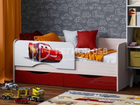 Кровать Юниор-12 с фотопеч. "Тачки" в Можге - mozhga.mebel-74.com | фото