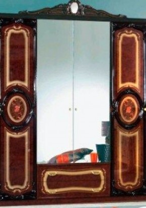 Шкаф 4-х дверный с зеркалами (01.144) Роза (могано) в Можге - mozhga.mebel-74.com | фото