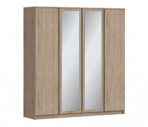 Шкаф 4х дверный с зеркалами Веста СБ-3082 (Дуб Сонома) в Можге - mozhga.mebel-74.com | фото