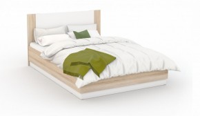 Спальня Аврора Кровать 160 с подъемным механизмом Дуб сонома/Белый в Можге - mozhga.mebel-74.com | фото