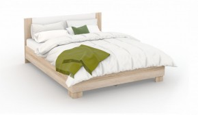 Спальня Аврора Кровать 160 со встроенным основанием под матрас Дуб сонома/Белый в Можге - mozhga.mebel-74.com | фото