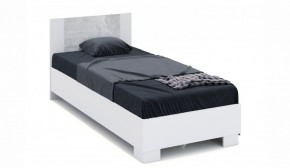 Спальня Аврора Кровать 90 со встроенным основанием под матрас Белый/Ателье светлый в Можге - mozhga.mebel-74.com | фото