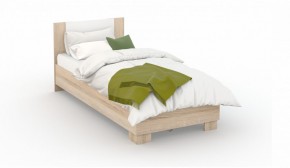Спальня Аврора Кровать 90 со встроенным основанием под матрас Дуб сонома/Белый в Можге - mozhga.mebel-74.com | фото